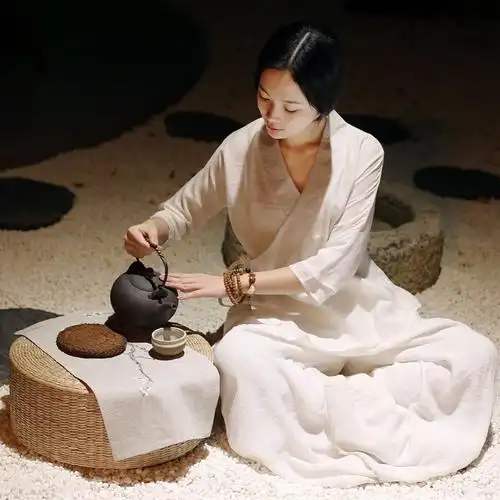 中式禅修服棉麻汉服白色打坐禅服瑜伽服气质风茶道服女套装夏