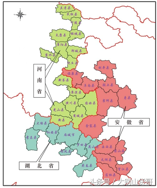 大别山地图(大别山卫星山脉地图)插图