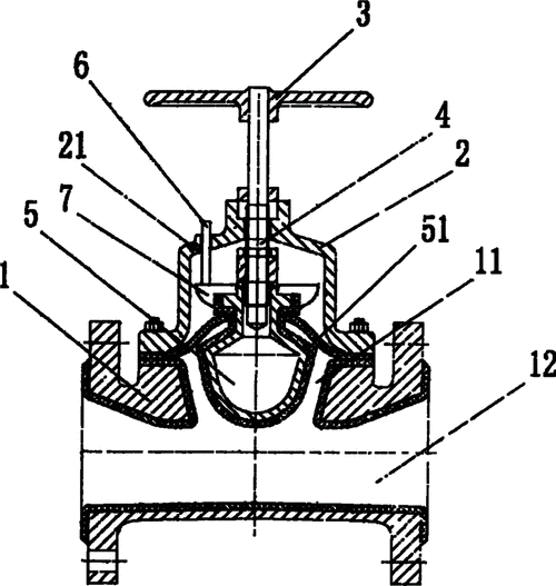 一种模压直通式隔膜阀