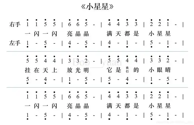 《小星星》简谱