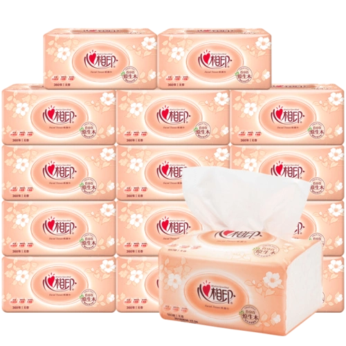 心相印抽纸面巾纸2层180抽18包卫生纸整箱原木桨本色无香餐巾纸 - 炫