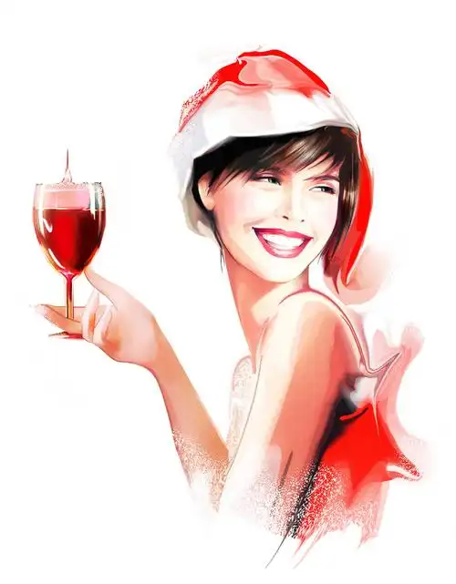 绘制壁纸,白色背景,微笑,酒杯,女孩,照片,1498x1920