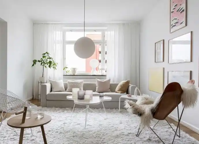 小户型浅色北欧风客厅耐看型787878