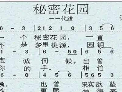 秘密花园 谭应章 歌谱 简谱