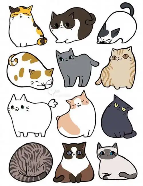 超可爱的手绘猫咪简笔画手绘猫咪简笔画插画手绘