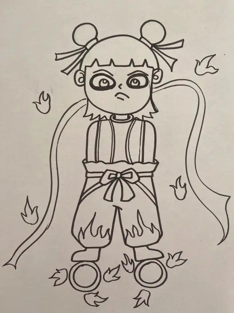 哪吒儿童画,简笔画 每个人心里都有一个属于自己的小哪吒形象