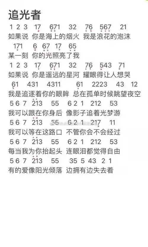 摩尔庄园追光者琴谱-摩尔庄园追光者钢琴谱简谱分享-燕鹿手游网