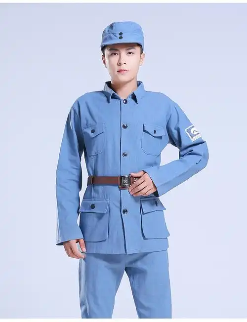 果愉 红军演出服红军演出服八路军衣服成人合唱服男女新四军抗战表演