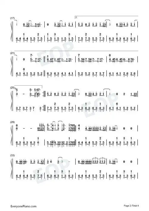 dear john-你的爱会将我灌醉我没有所谓-抖音双手简谱预览2