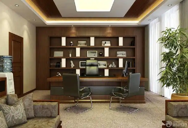 老板办公室背景墙设计装修案例图片