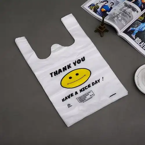 大号加厚背心袋购物袋手提袋超市袋笑脸袋29元50个塑料袋