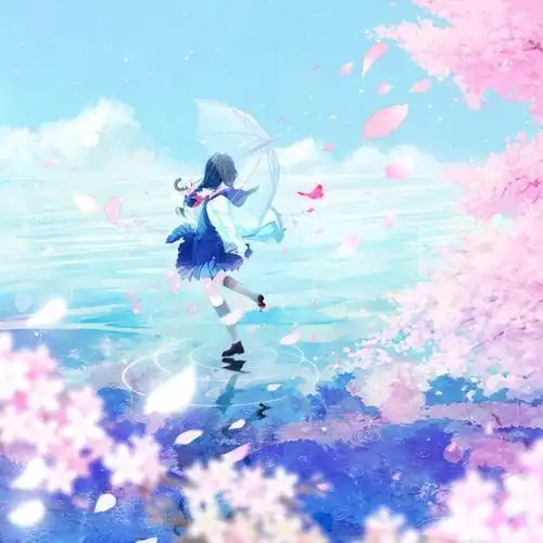 女生头像_插画头像_少女_樱花