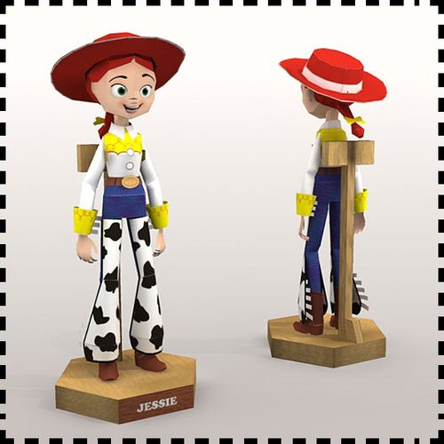 玩具总动员杰斯纸模型 jessie动漫人偶创意手工diy 3d纸模 军武宅