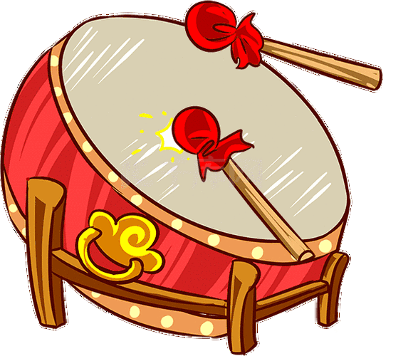 传统鼓装饰击鼓敲锣打鼓