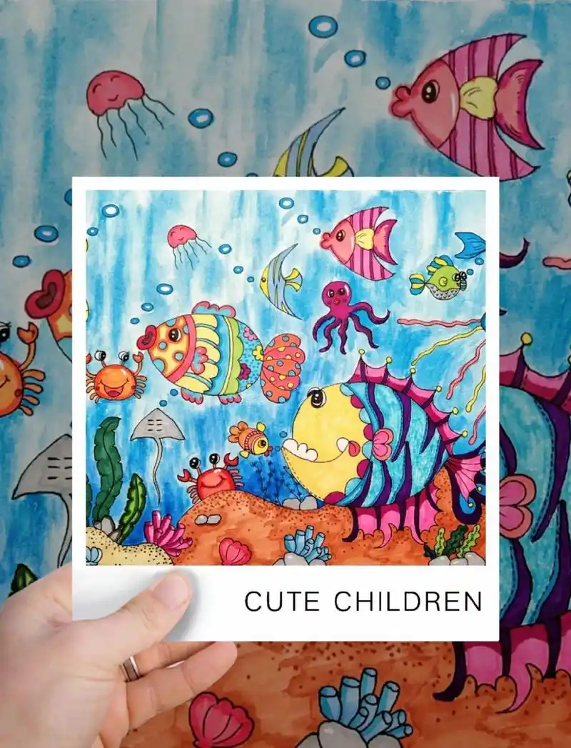 海底世界~创意思维绘画【6岁 】 画画,有一种治愈的力量 这是多年来还