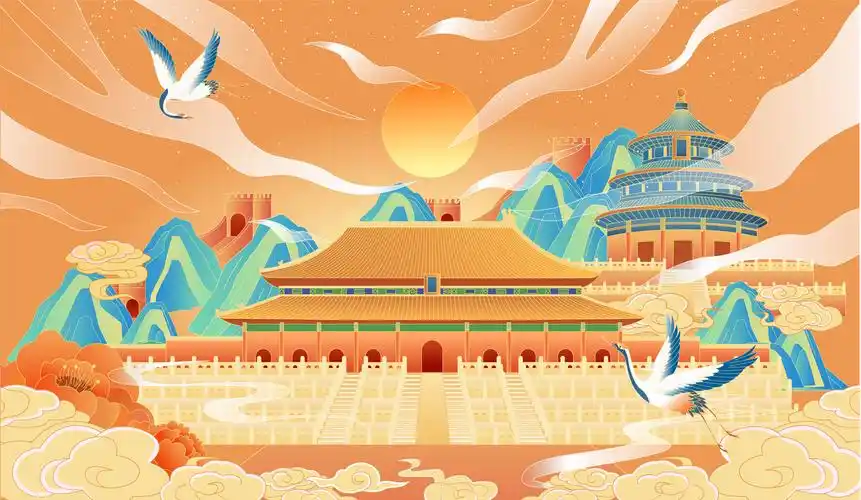 国潮故宫插画 - kelyzz - 原创作品 - 视觉中国(shijueme)