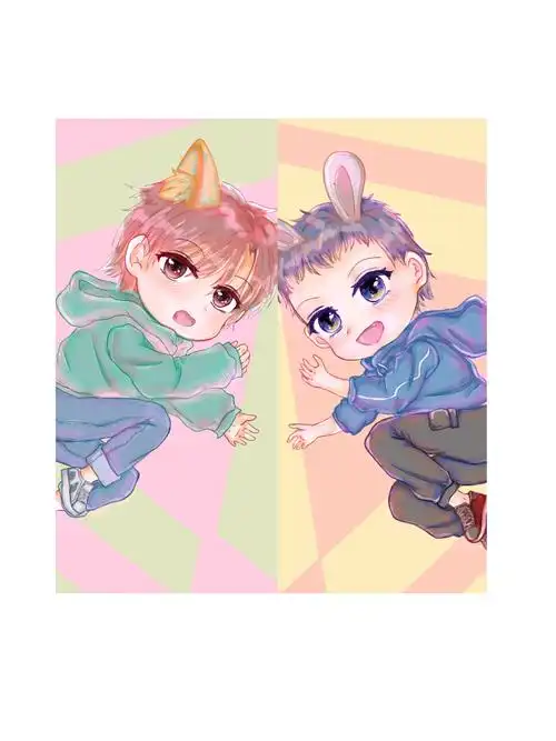 是兔飞飞和猫丞丞鸭～衣服有参考-九宁