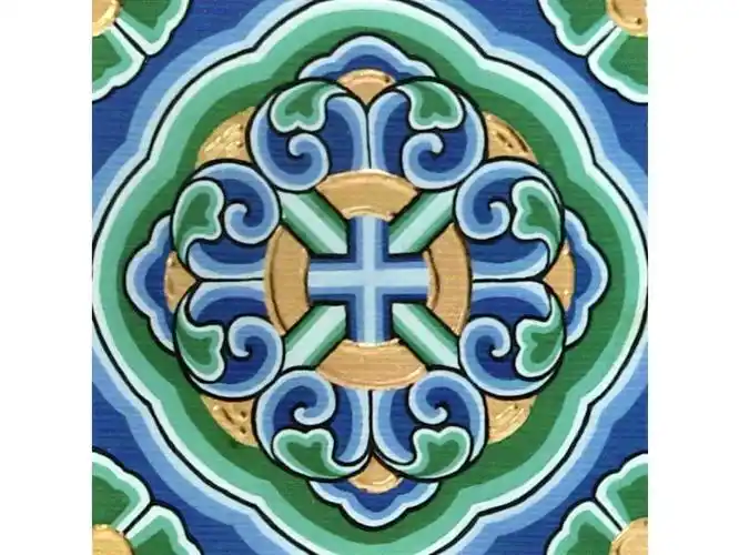 花瓣旋眼墨线点金旋子彩画