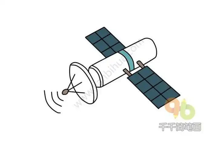 简笔画航天卫星