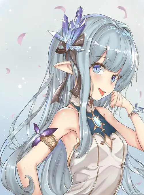 人物长发虚拟人物精灵蓝眼睛动漫动漫女孩娱乐游戏granbluefantasy