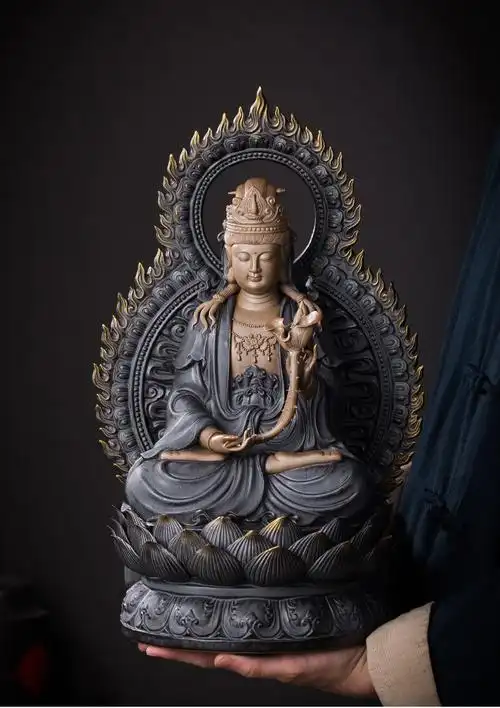 佛像家居供奉十二生肖守护神属马本命佛大势至菩萨 大势至菩萨-黑色