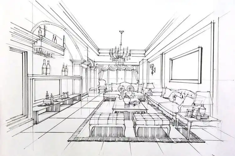 一叶室内手绘效果图