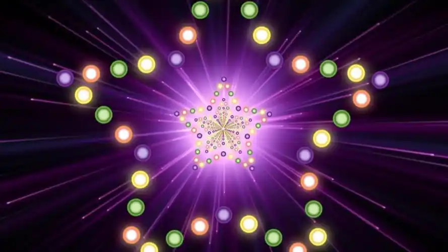 五角星闪烁炫彩灯光秀(含音乐)