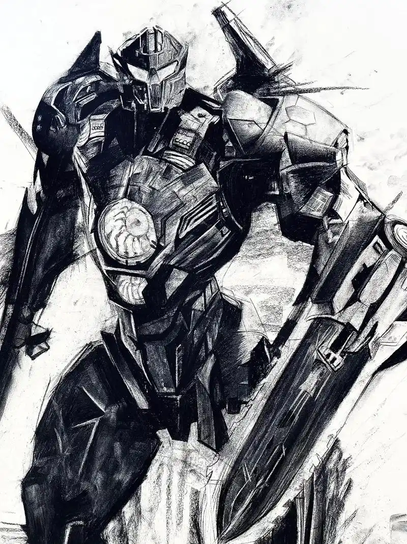 视觉冲击 #环太平洋#手绘 #8k120帧 机甲 - 抖音