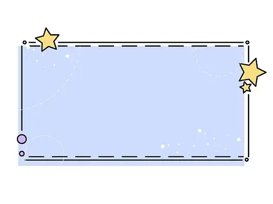简约星星边框星星矩形边框手绘星星png素材