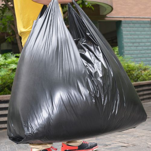 大号82*113黑色除螨晒被子手提超大加厚背心塑料袋打包搬家垃圾袋