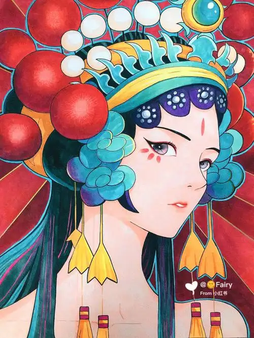 中国风   #国潮   #国潮之光   #马克笔手绘   #手绘   #动漫   #人物